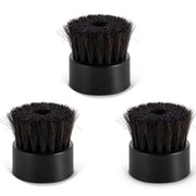 Three replacement horsehair brush heads on a white background